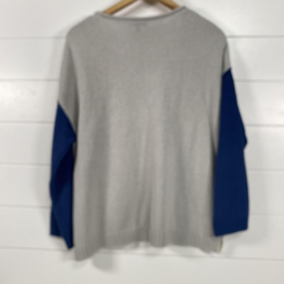 Habitat Sweater Womens Medium Colorblock‎ White Blue Gray Pullover Knit Casual - Picture 4 of 10